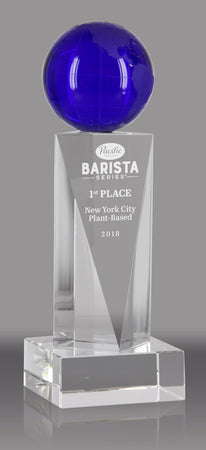 Goldwell Crystal with Cobalt Blue Globe Award [C167-S-X]