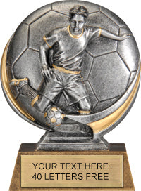Soccer Round 3D Sport Resin Trophy - Male [RSR5-SCM]