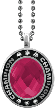 Pink Gem Silver Champion Charm [CSOV-CHMP-STN-PNK-S]