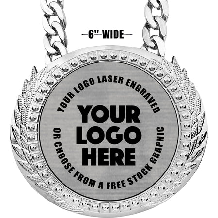 6 inch Champion Chain w/ Gold Engraving Plate - Silver [CECSP-S-SLV]