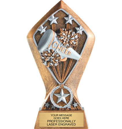 Radiant Diamond Star Resin Sculpture Trophy - 6.5" Cheer [RM25D-CH]