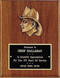 Antique Bronze Finish Firemans Head PlaqueÂ  [TDP2792]