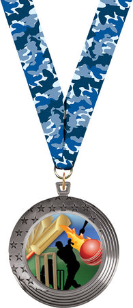 Stars & Stripes Insert Medal- Silver [MPSAS3-S]