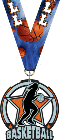 2.5" Basketball Female Glow Medal [MGLW2-BKF]
