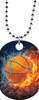 Basketball Fire & Water Monster Dog Tag [DTXL-BK-FNW]