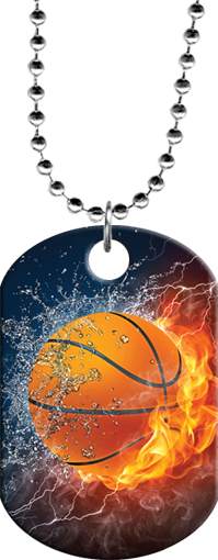 Basketball Fire & Water Monster Dog Tag [DTXL-BK-FNW]