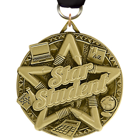 2" Star Student Ultra-Impact 3-D Medal [MDTD2-STRSTD]