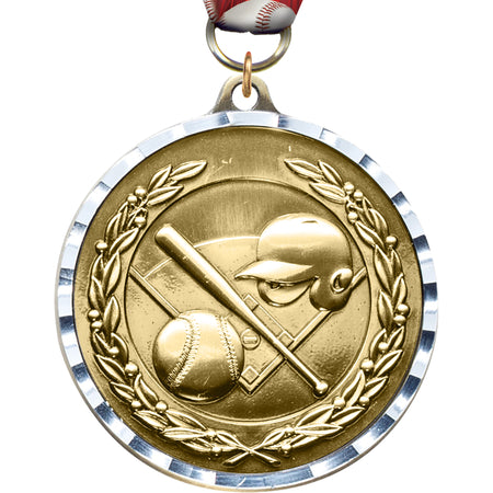 2.75 inch Baseball Diecast Medal with Diamond Cut Border [MM275DC-BS]