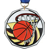 Basketball Decagon Painted Medal [MDCM2-BK]