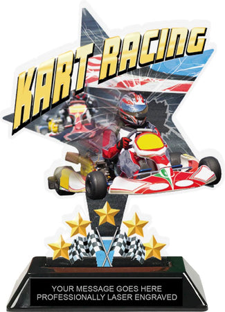 Karting Shattered Star Colorix Acrylic Trophy- 7 inch [TACR7-STR-KARTOUT-Q]