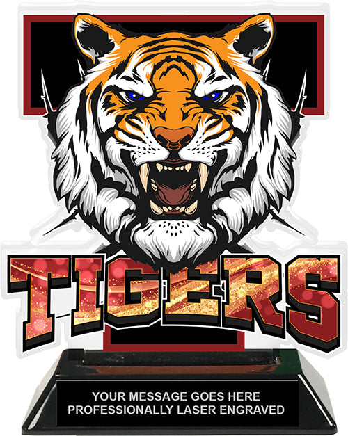 Tigers Mascot Colorix-T Acrylic Trophy [TACR6-MSCT-TGR-Q]