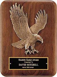 American Walnut Plaque with Large Eagle Casting 7"x9" [TD1681]