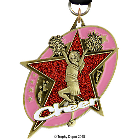 2.75" Cheer Saturn Glimmer Medal - TD Exclusive! [MSAT3-CH]