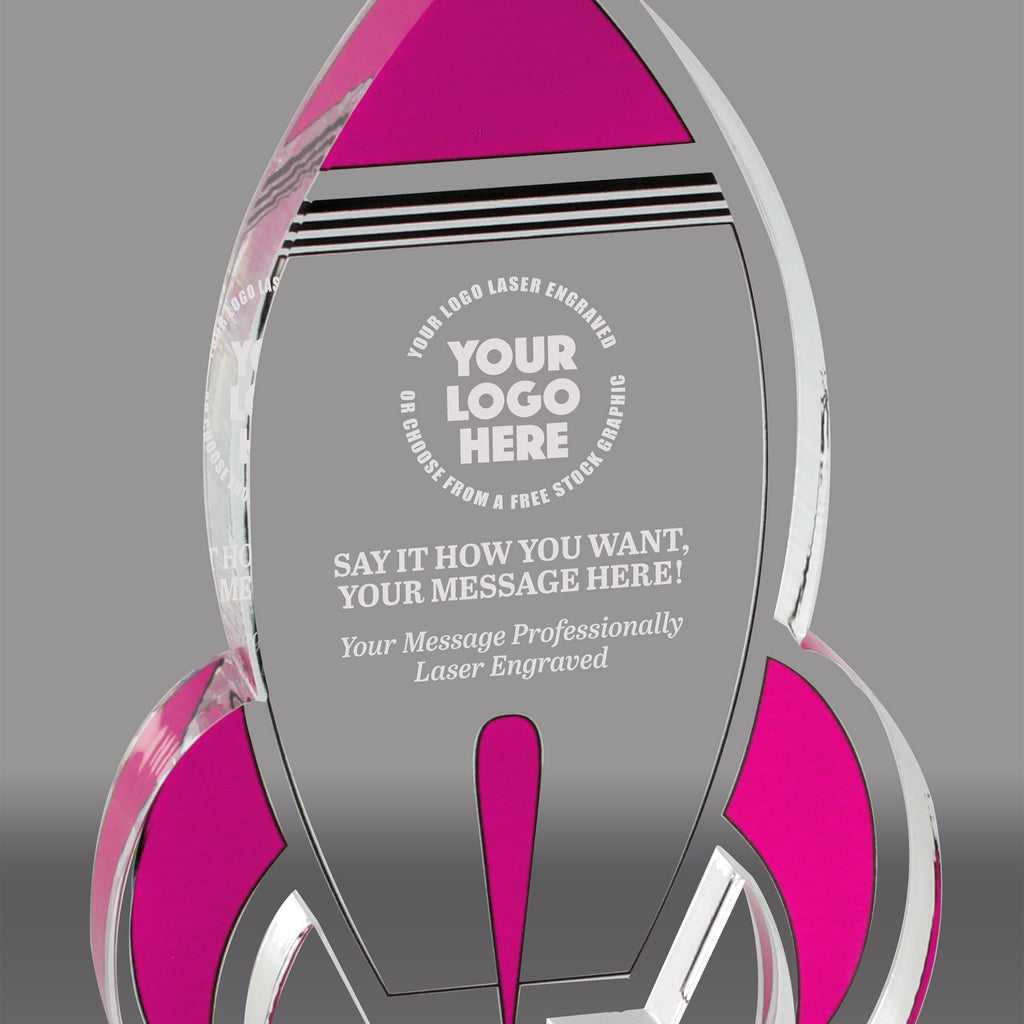 Acrylic Color Rocket Awards - Pink