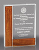 Rectangle Crystal Award with Wood Border - 5.75 inch [CM703-5]
