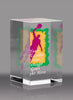 Custom Color Optical Crystal Block Award - 3.125 inch [CFBRCT-3-FC-X]