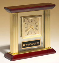 Traditional Clock with Gold Metal Columns [TDC923]