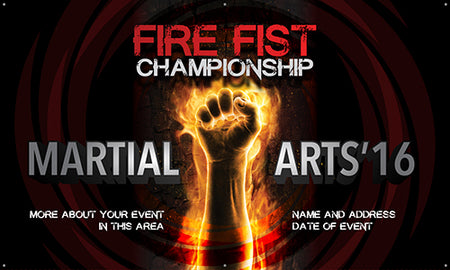 Martial Arts Vinyl Banner- Fire Fist [VB-MARTS-FST]