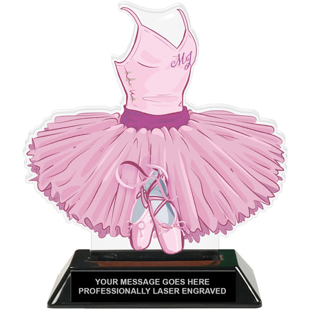 Ballet Tutu & Bodice Colorix-T Acrylic Trophy - Pink [TACR7-JSY-BLT-PNK-Q]