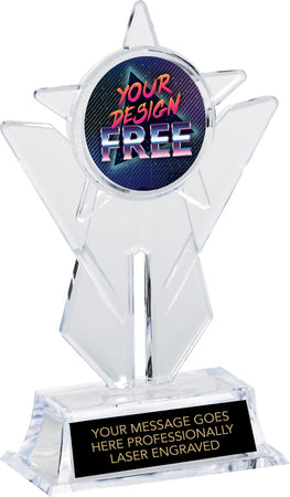 Krystal Sail Custom Insert Trophy - 7.25 inch [KXPSAL7-CLR]