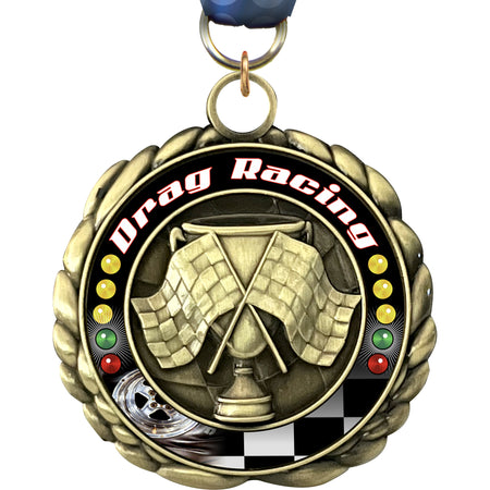 2.5" Drag Racing Wraparoundz Insert Medal [MWZ2-DRGRC]