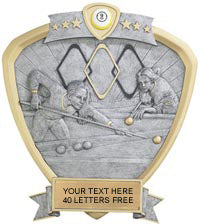 Billiards Sport Legend Shield Resin Trophy - Female 8.5" [RSLS-BLF]