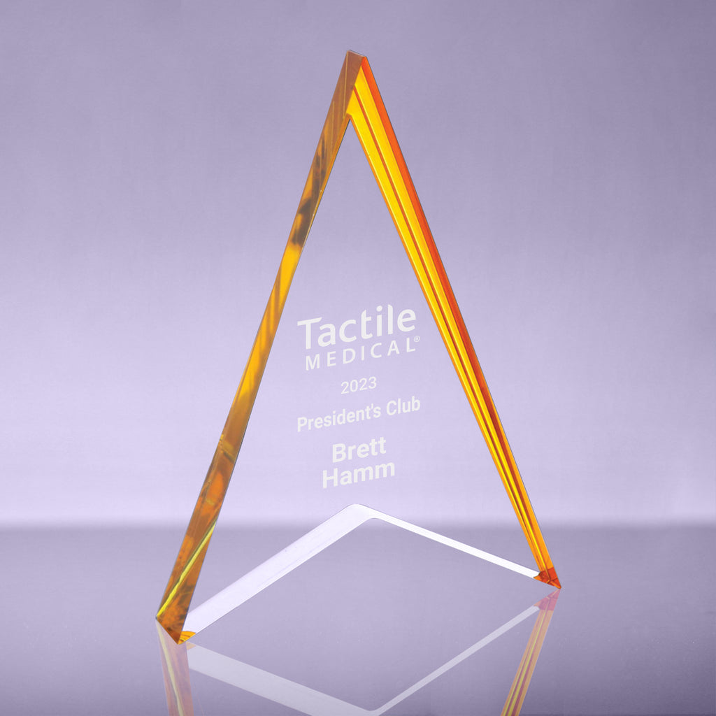 Spearhead Acrylic Award with Gold Reflective Accents - 7 inch [APSPR-7-GLD]