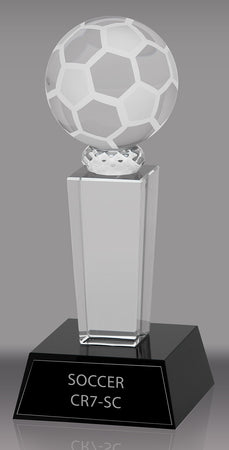Crystal Soccer Award- 7 inch [CR7-SC-X]