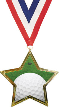 Golf Star-Shaped Insert Medal [MSTRi-GL]
