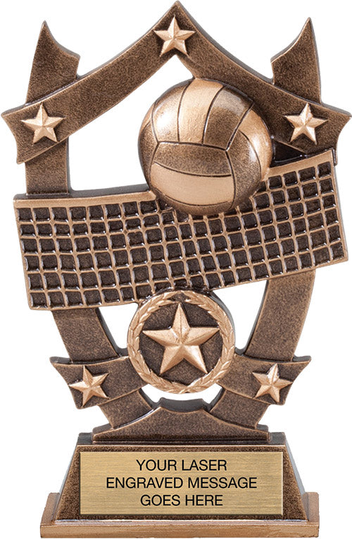Volleyball Arch Resin Trophy - 6.25"  [RMARC6-VB]