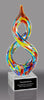 Helix Shaped Multi-Color Art Glass Award 10