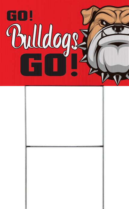 Bull Dog Mascot Yard Sign - 18 x 12 inch [YS1812-MSCT-BLDG]