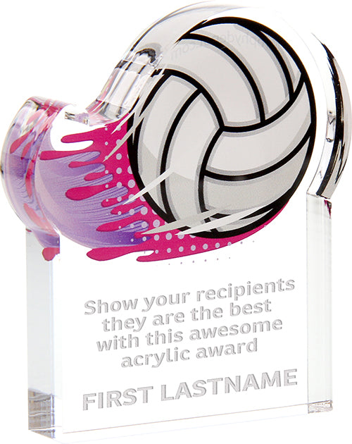 Volleyball Splatters Acrylic Award- 5x6 inch [ASLM-56-VB-Q]