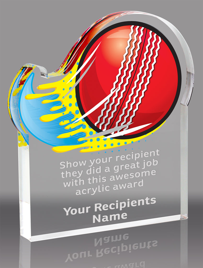 Cricket Splatters Acrylic Award- 5x6 inch [ASLM-56-CRKT-Q]