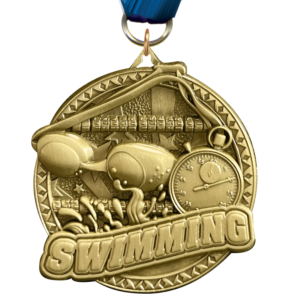 2" Swimming Ultra-Impact 3-D Medal [MDTD2-SW]