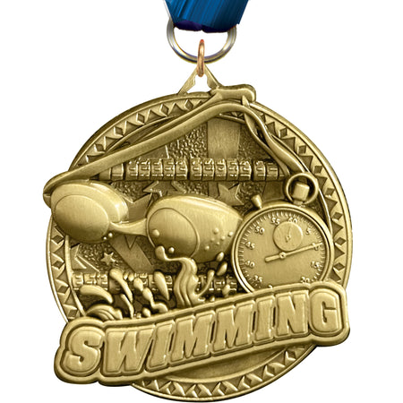 2" Swimming Ultra-Impact 3-D Medal [MDTD2-SW]