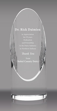 Optical Crystal Cylinder Award - 6.5 inch [CFCCO-6-X]