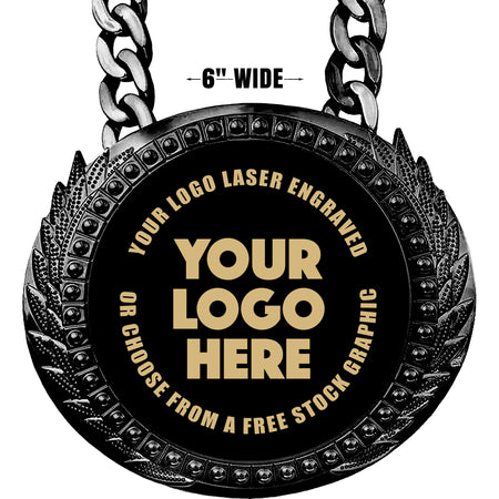 6 inch Champion Chain w/ Black Engraving Plate - Black [CECSP-K-BLK]