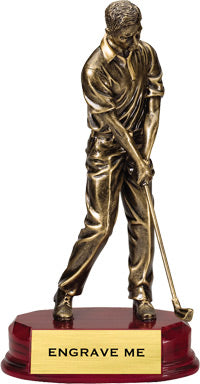 Golf Chip Shot Male Antique Gold Resin 9.75" [GMB1321B]