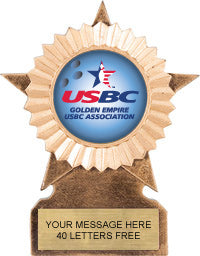 Custom Insert Star Ribbon Resin Trophy [RXSTR11-M]