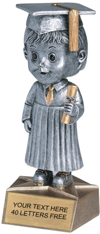 Graduate Bobblehead Jr. Resin Trophy - Male [BHJR-GRDM]