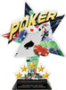 Poker Shattered Star Colorix Acrylic Trophy- 10 inch [TACR10-STR-PKR-Q]