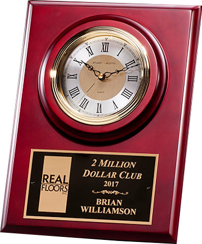 Cherry Finish Clock with Three-Hand Movement Wall Mount or Shelf Stand [TWC1014]