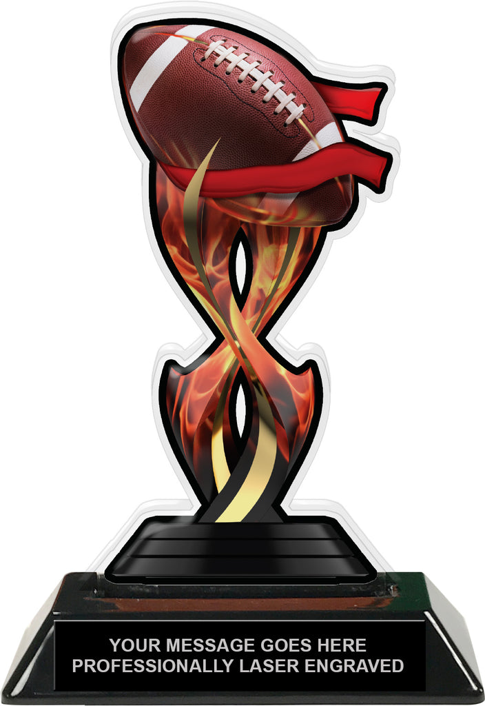 Flag Football Tribal Flames Colorix Acrylic Trophy - 7 inch [TACR7-TF-FLGFB-Q]