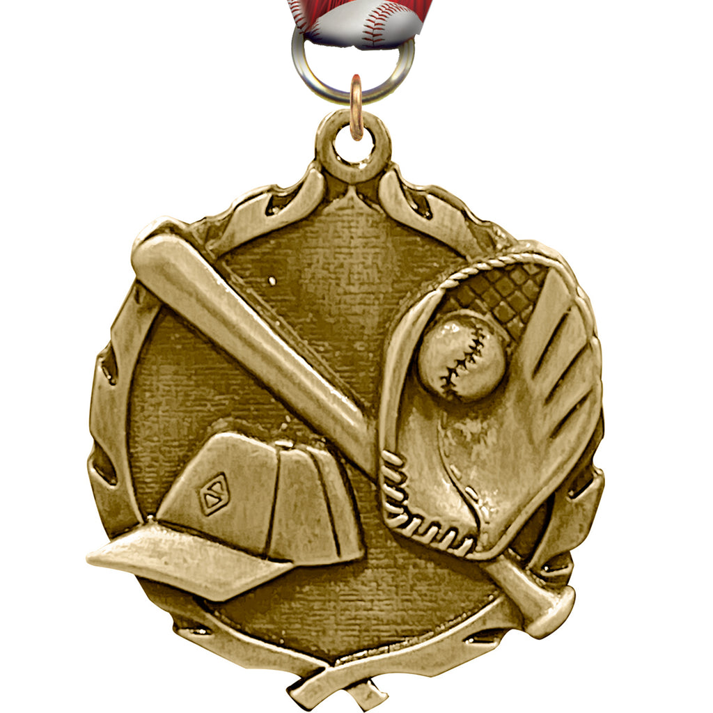 Baseball Wreath Medal