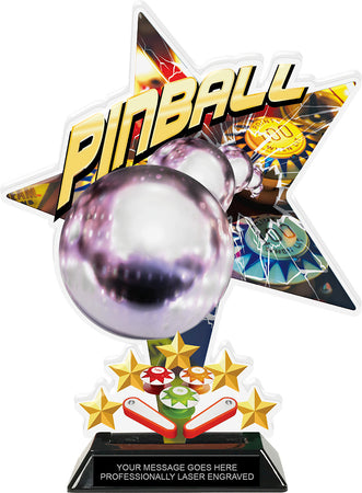 Pinball Shattered Star Colorix Acrylic Trophy- 10 inch [TACR10-STR-PNBL-Q]