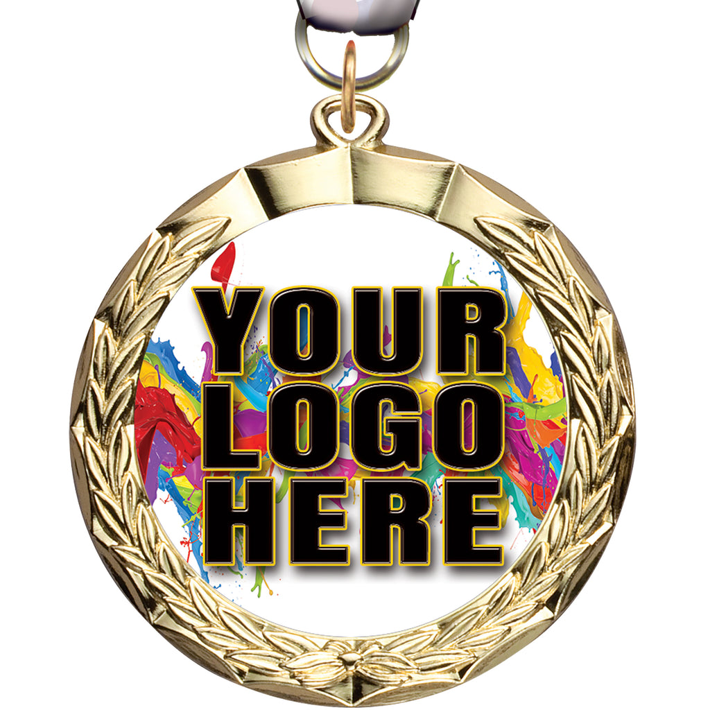 2.5" Custom Bright Wreath Insert Medals [MXM206]