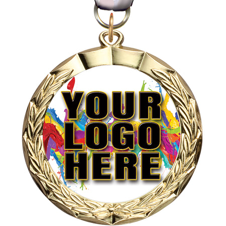 2.5" Custom Bright Wreath Insert Medals [MXM206]