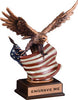 Bronze Resin Eagle with Painted American Flag [EAG138]