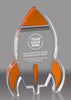 Orange Rocket Acrylic Award - 5 inch [ATRKT-ORG-5-Q]